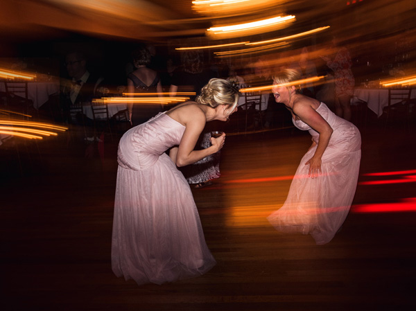 slow shutter speed panning in wedding reception
