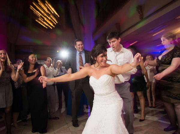 slow shutter speed zoom in wedding reception